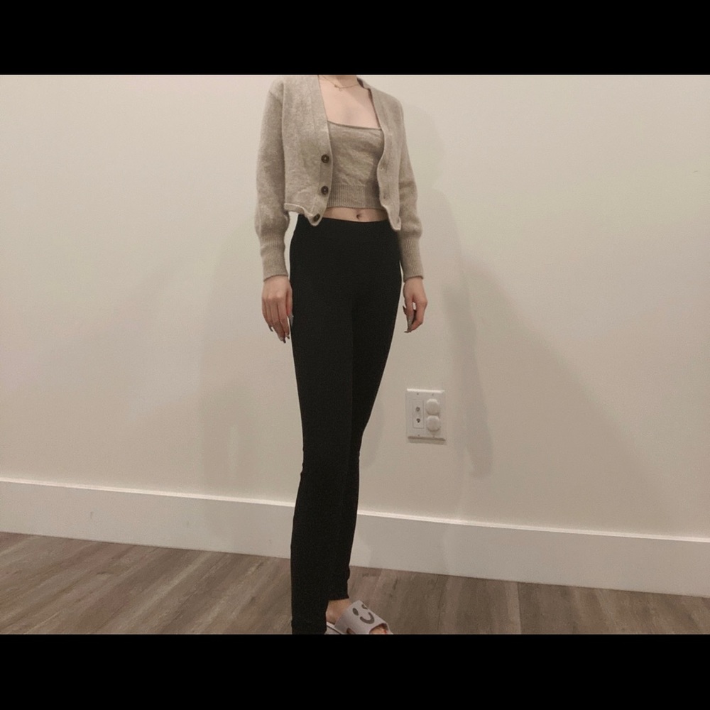 Reformation Cashmere Crop top and Cardigan